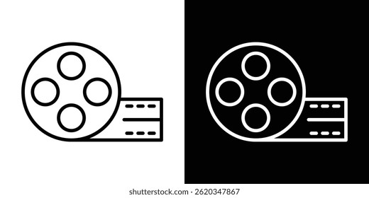Vector de icono de rollo de película para Web y App móvil. Símbolo aislado.