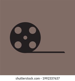 Film roll icon or video camera tape reel flat sign symbols logo illustration. eps 10