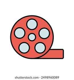 film roll icon with white background vector stock illustration