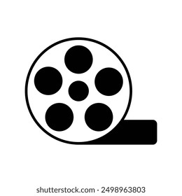 film roll icon with white background vector stock illustration