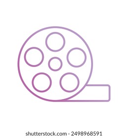 film roll icon with white background vector stock illustration