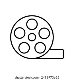 film roll icon with white background vector stock illustration