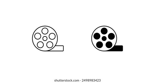 film roll icon with white background vector stock illustration