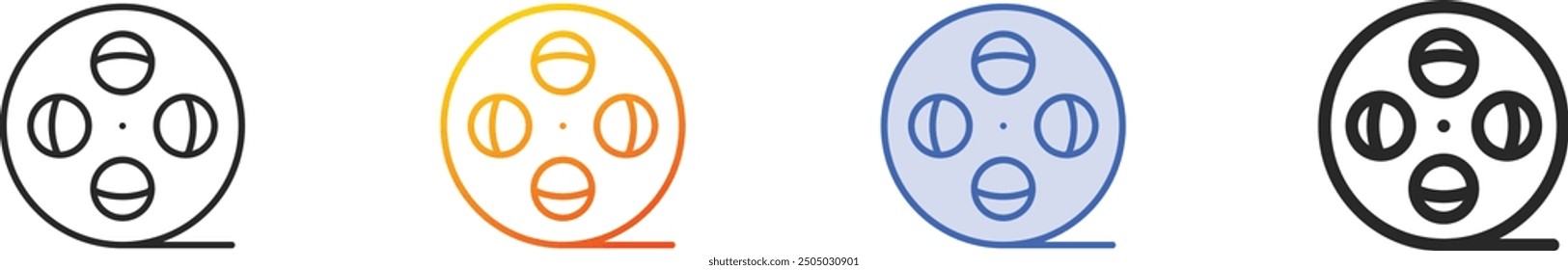 film roll icon.Thin Linear, Gradient, Blue Stroke and bold Style Design Isolated On White Background