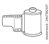 film roll illustration outline isolated vector
