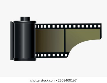 Rollo de película aislado en blanco con reflexión. Ilustración del vector 