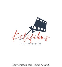 Film roll and kite combination logo. It is suitable for use as a film logo.