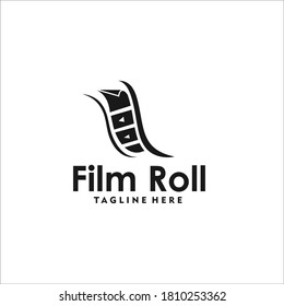 film roll logo design silhouette vector
