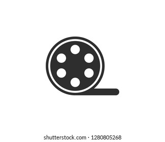 Film roll logo - vector black cinema and movie design element or icon - Vector
