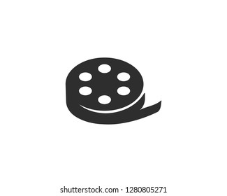 Film roll logo - vector black cinema and movie design element or icon - Vector