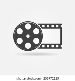 Film roll logo - vector black cinema and movie design element or icon