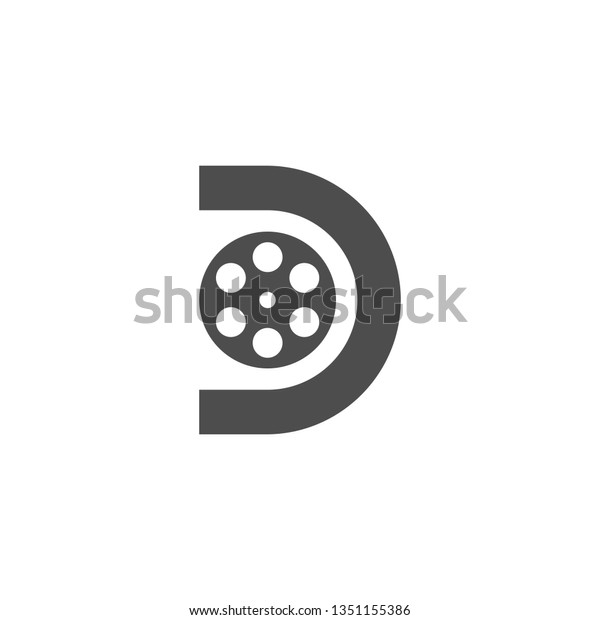 Film Roll Logo Vector Black Cinema Vector De Stock Libre De Regalías