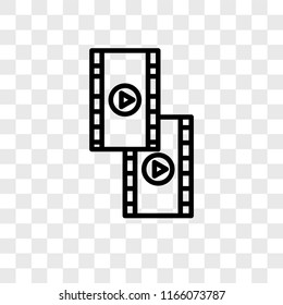 Film roll vector icon isolated on transparent background, Film roll logo concept