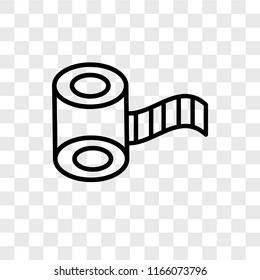 Film roll vector icon isolated on transparent background, Film roll logo concept