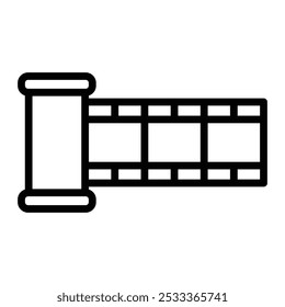 Design de ícone de linha de vetor rolo de filme