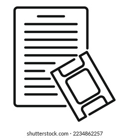 Film scenario icon outline vector. Time routine. Book client