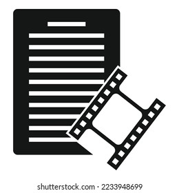 Film scenario icon simple vector. Time routine. Book client