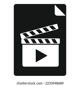 Film scenario paper icon simple vector. Activity movie. Ui video