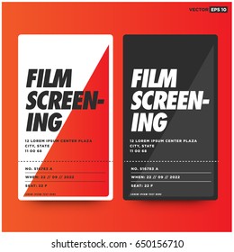 Film Screening Ticket Card Design With Seat and Venue Details