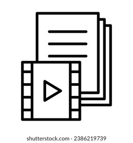film script icon in line