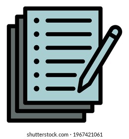 Film script icon. Outline Film script vector icon for web design isolated on white background