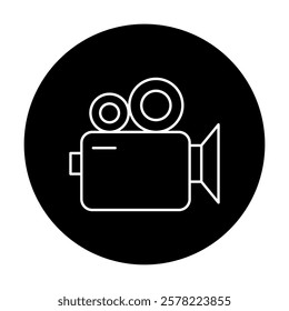 Film Shooting Icon. Video Production and Media Recording Illustration for Entertainment Projects.