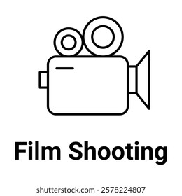 Film Shooting Icon. Video Production and Media Recording Illustration for Entertainment Projects.