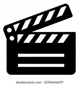 Film Slate black Icon on white background.