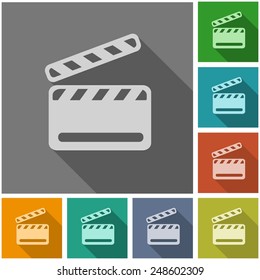 Film slate flat icon