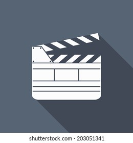film slate icon with long shadow