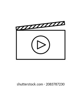 Film Slate Icon, Movie Icon Vector Illustration