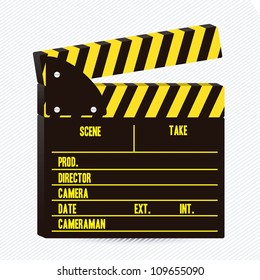 Film Slate illustration isolated on gray background, vector illustration