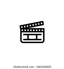 Film slate play button icon - Vector