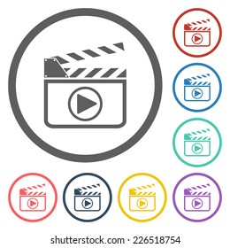film slate play button icon