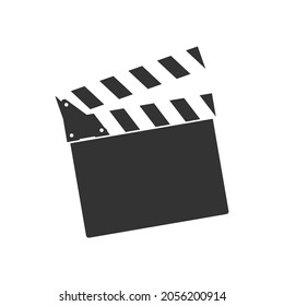 Icono del botón de reproducción de pizarra de película.Ilustración vectorial aislada en fondo blanco.Eps 10.