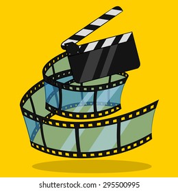 film slate and film strip. Vector.