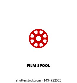 film spool icon. film spool vector design. sign design. red color