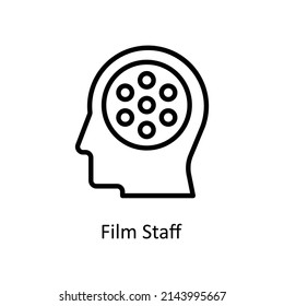 Film Staff vector outline icon for web isolated on white background EPS 10 file