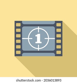 Film stage icon flat vector. Cinema movie. Camera studio