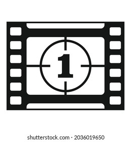 Film stage icon simple vector. Cinema movie. Camera studio