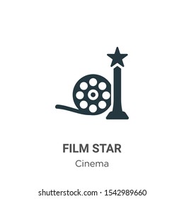 Film star vector icon on white background. Flat vector film star icon symbol sign from modern cinema collection for mobile concept and web apps design.