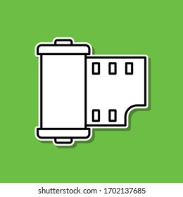 Film sticker icon. Simple thin line, outline vector of photography icons for ui and ux, website or mobile application
