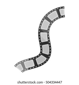 Film stock icon in monochrome style isolated on white background. Films and cinema symbol stock vector illustration.