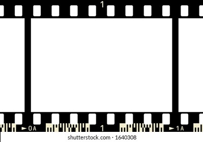 Film Strip (1 Frame, with numbers, with code), vector format.