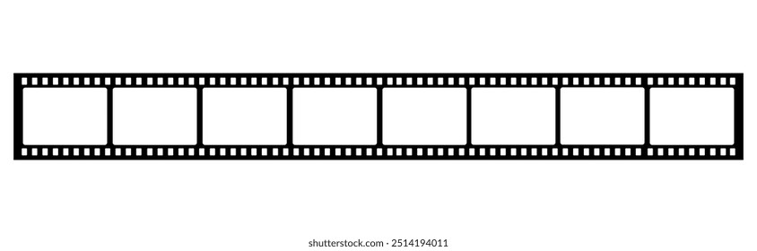 film strip 35mm. Blank film strip for cinematic material, video elements. Stock Vector