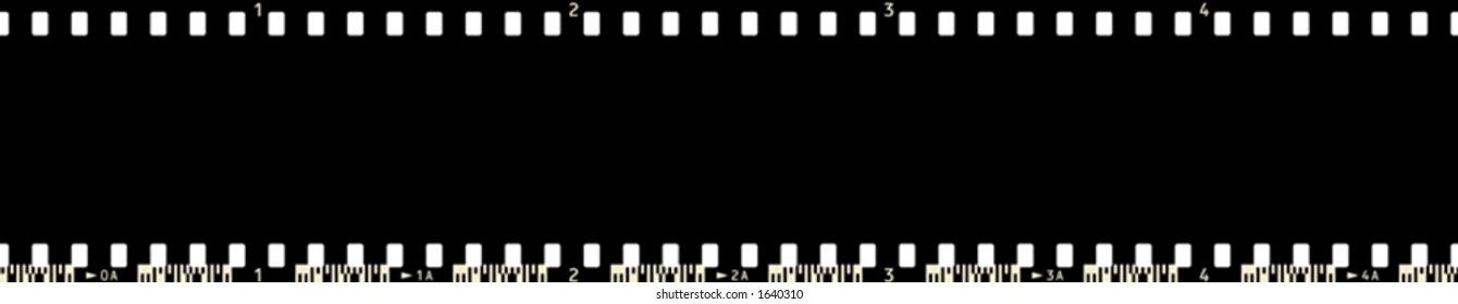 Film Strip (4 Frames, with numbers, with code), vector format.
