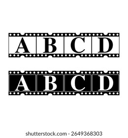 Conjunto de Quadros de Alfabeto de Faixa de Filme