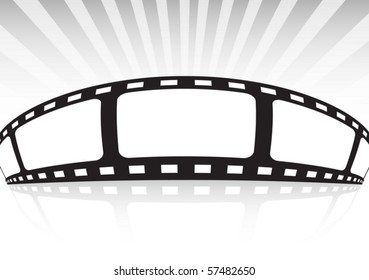 Film strip background  banner  illustration with rays