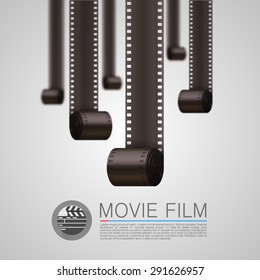 Film Strip background, Movie film, Vector illustration, Studio technology