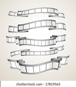 film strip banners - black and white- vector